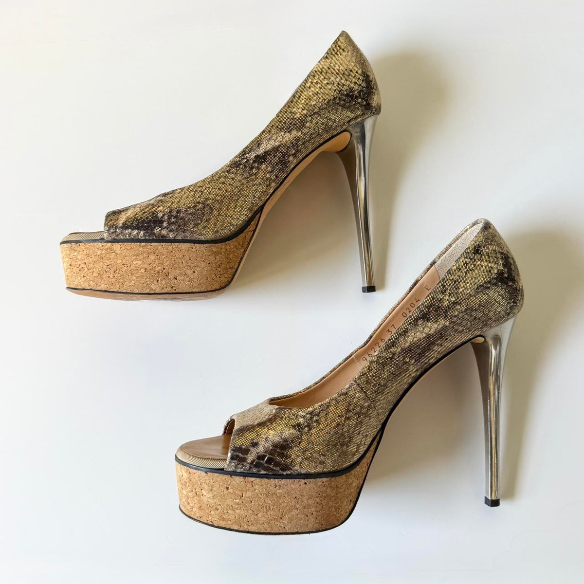 Giuseppe Zanotti Python Cork Platform Heels (37)