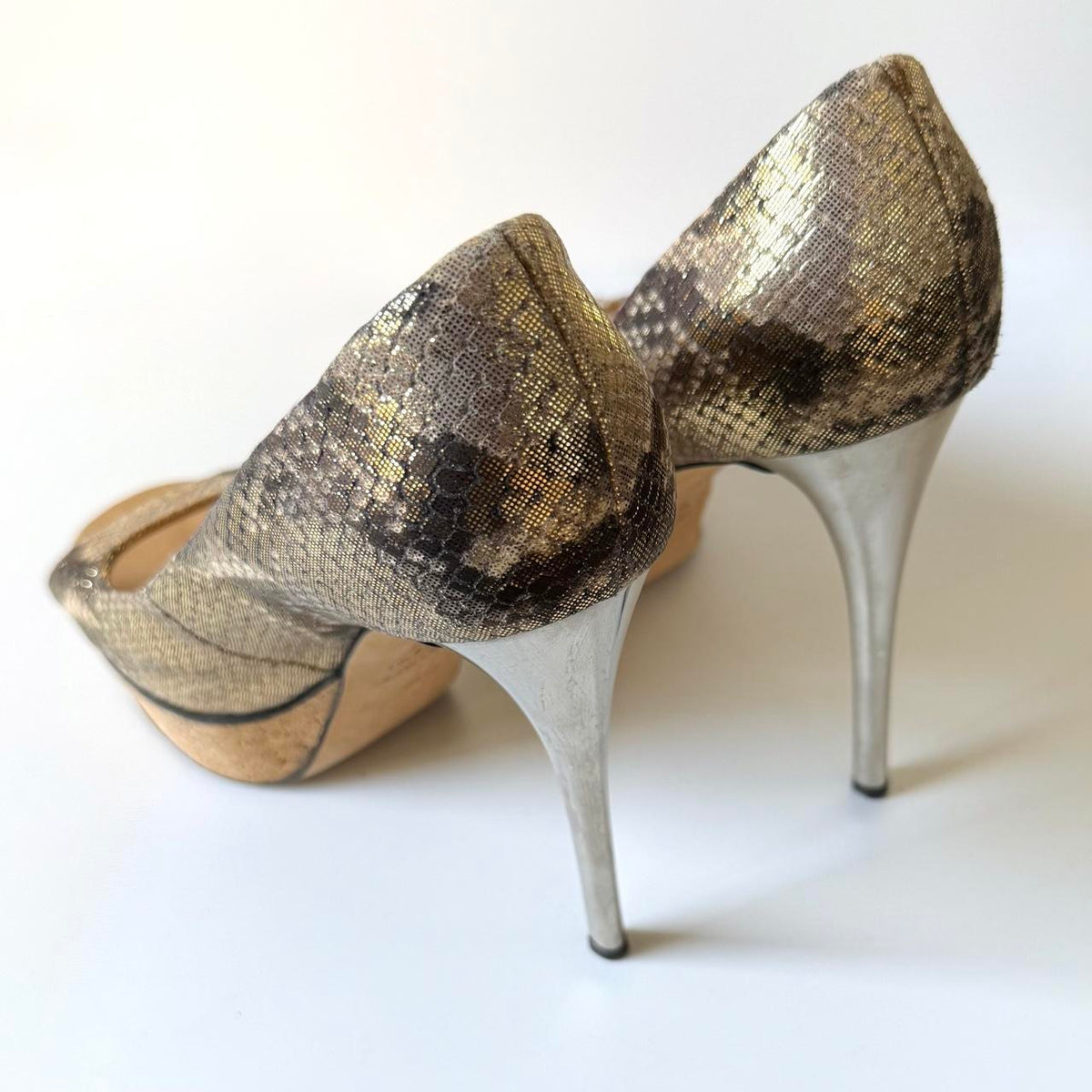 Giuseppe Zanotti Python Cork Platform Heels (37)