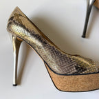 Giuseppe Zanotti Python Cork Platform Heels (37)