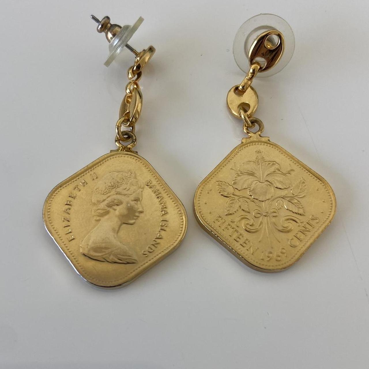 Vintage Gold Coin Earrings