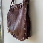 Vintage Studded Leather Shoulder Bag
