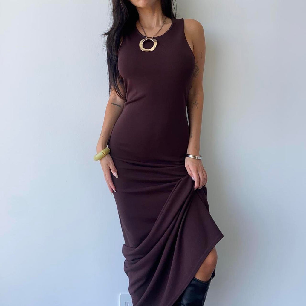 Emanuel Ungaro Brown Long Dress