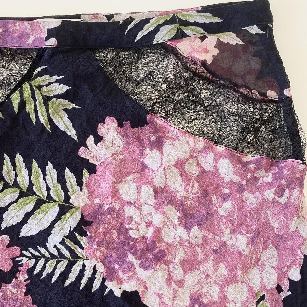 Blumarine Floral Silk Skirt