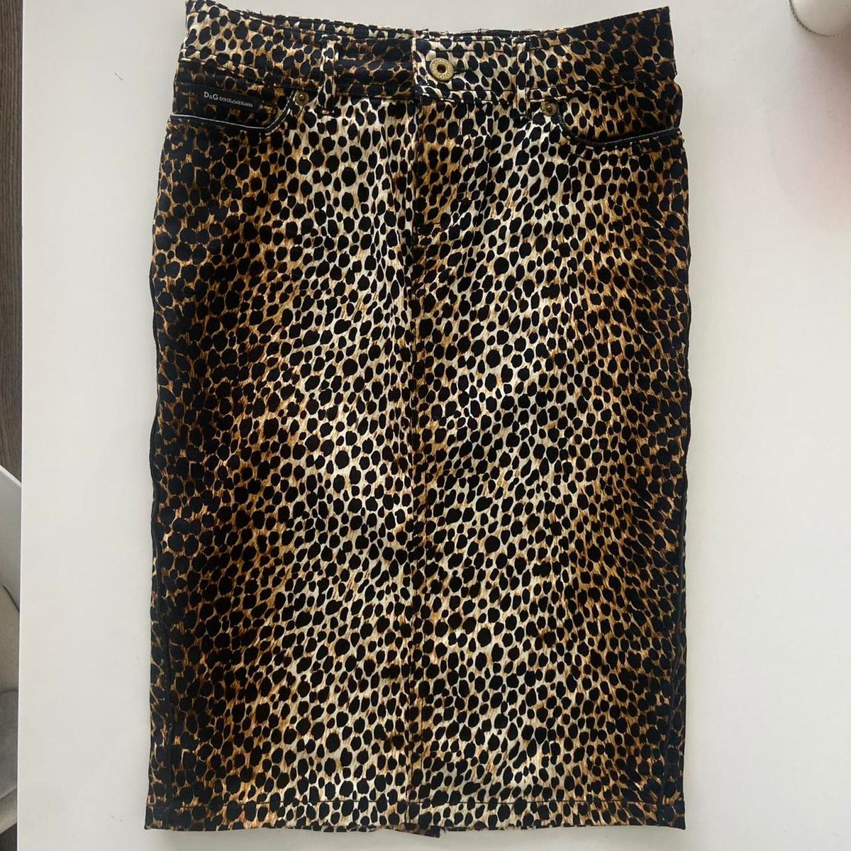 Dolce and Gabbana Leopard Midi Skirt