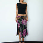 Blumarine Floral Silk Skirt