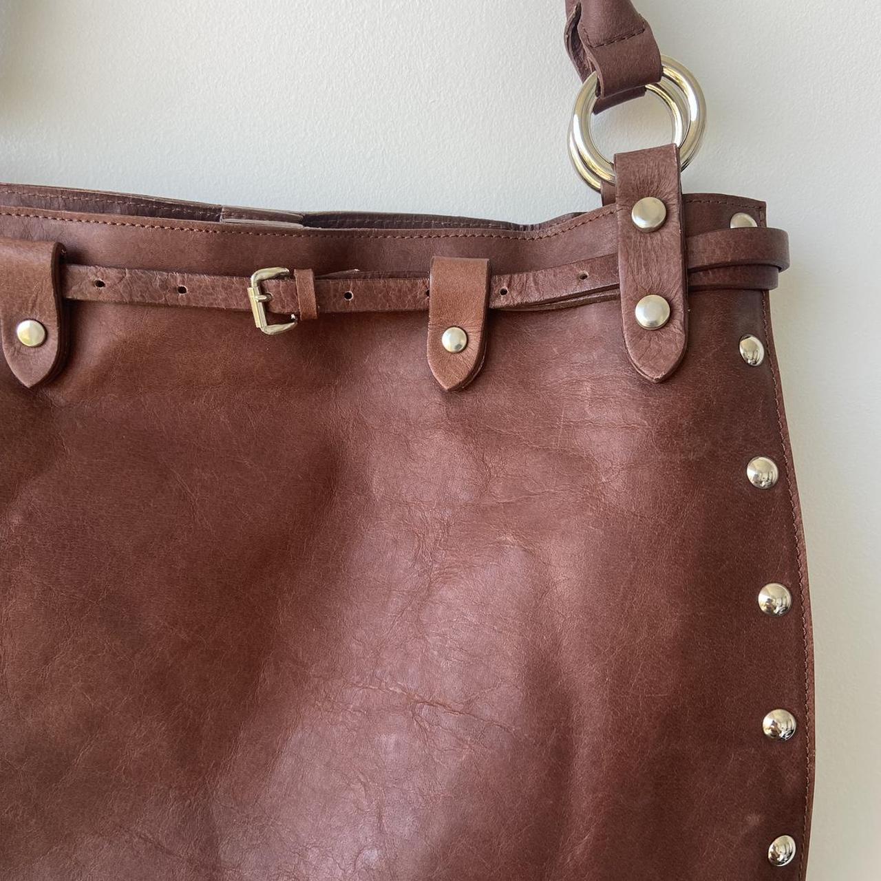 Vintage Studded Leather Shoulder Bag