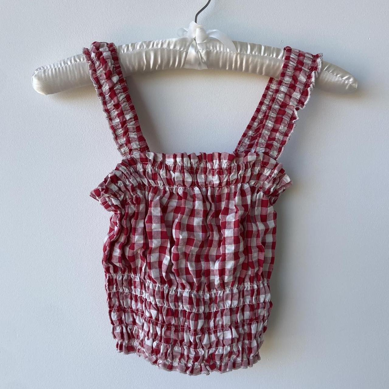 Vintage Red Gingham Tank Top