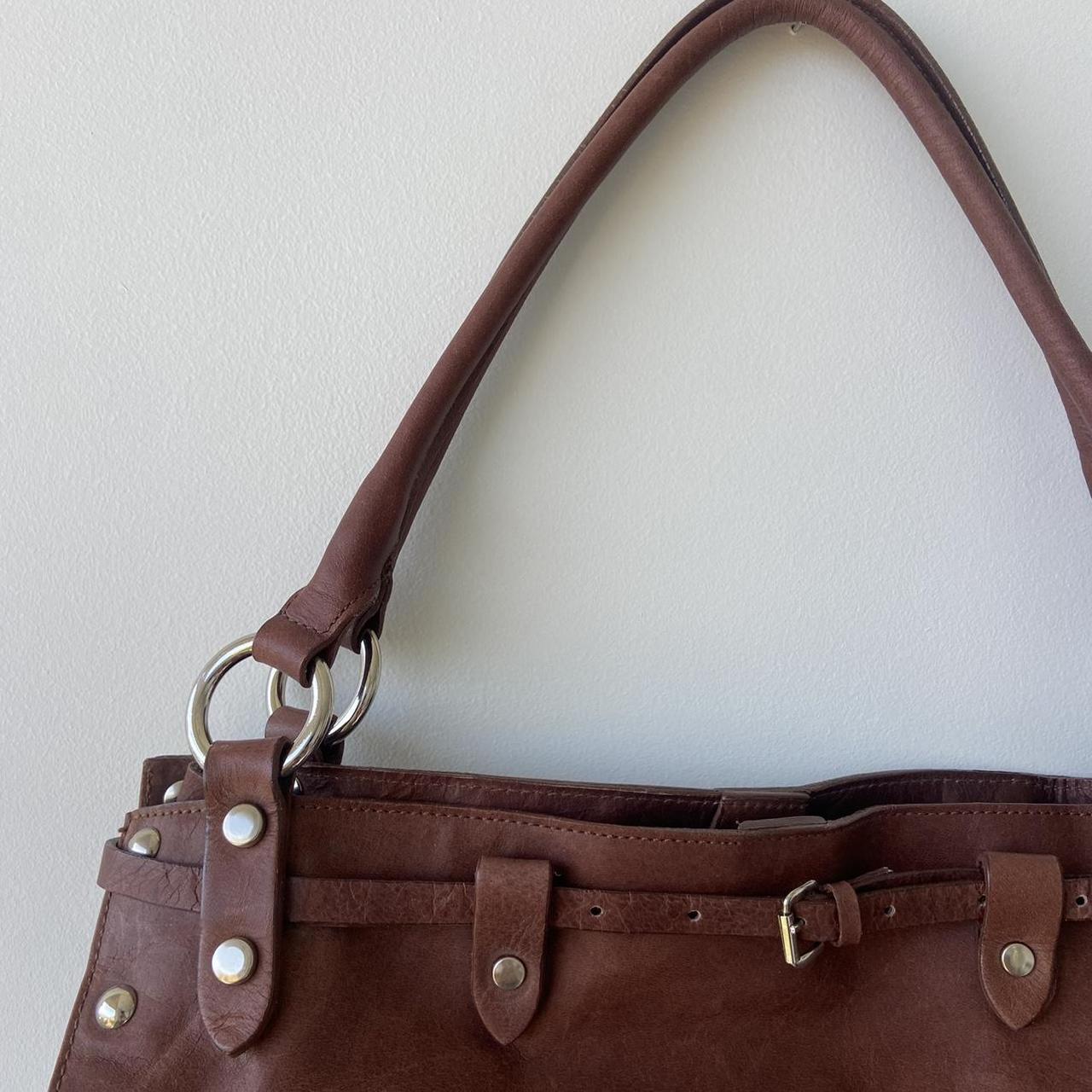 Vintage Studded Leather Shoulder Bag