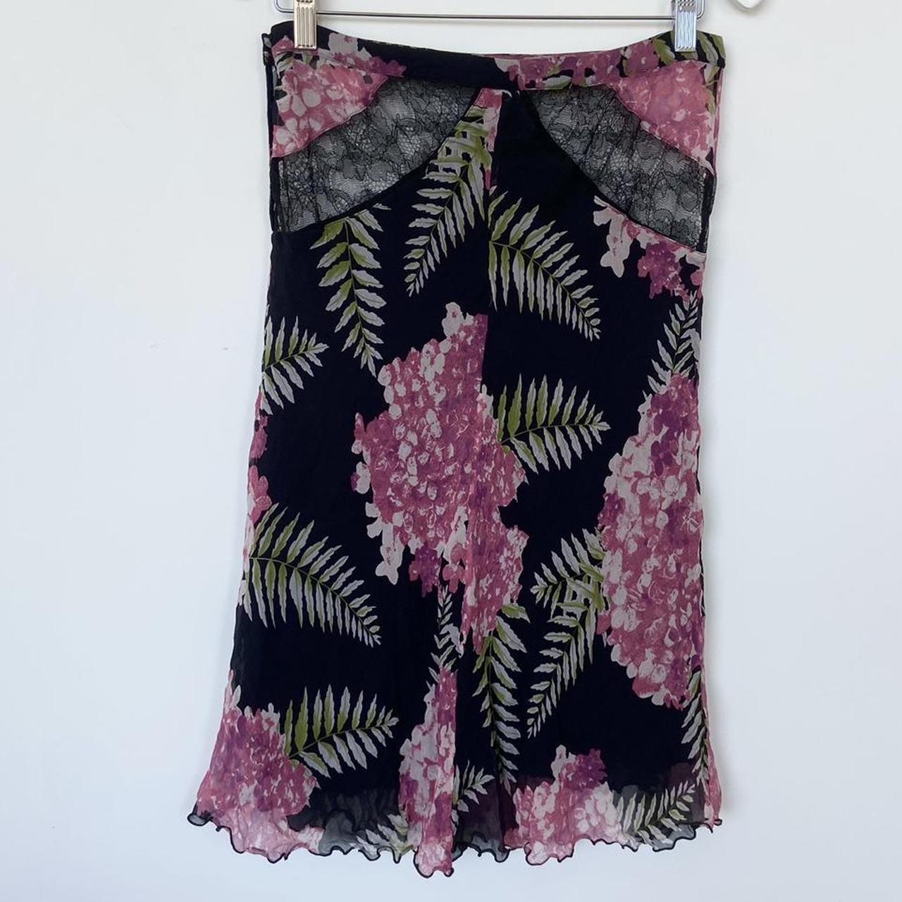 Blumarine Floral Silk Skirt